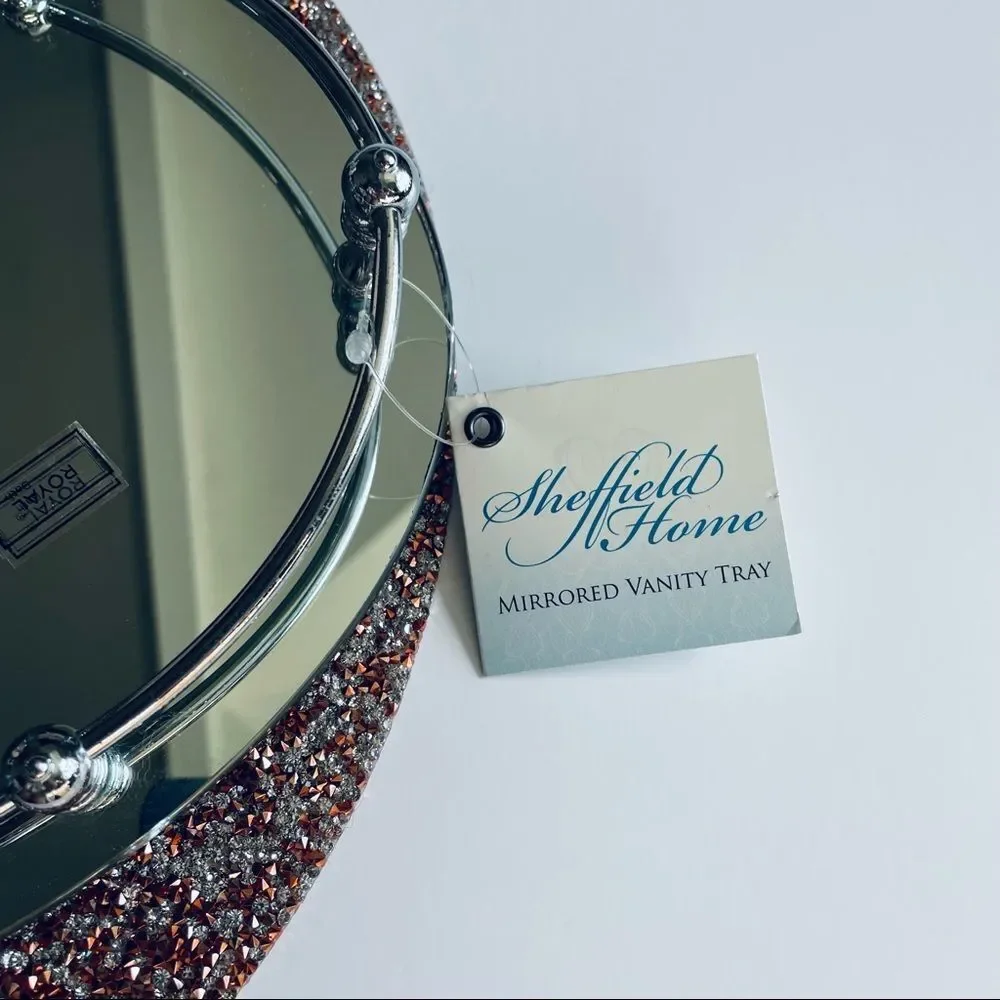 Unique vintage Sheffield Home mirrored vanity tray Brand New